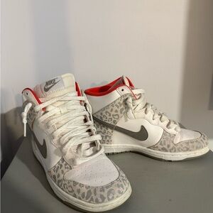 Nike Women's White and Gray Leopard Sneakers